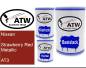 Preview: Nissan, Strawberry Red Metallic, AT3: 500ml Lackdose + 500ml Klarlack + 250ml Härter - Set, von ATW Autoteile West.